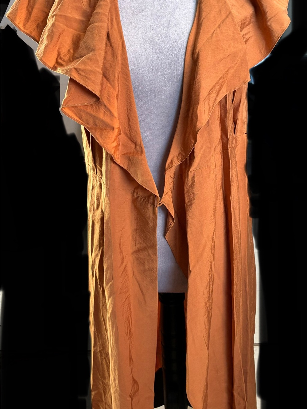 Vince Orange Lightweight Draped Long Vest